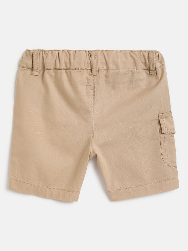 Boys Medium Brown Woven Shorts image number 1